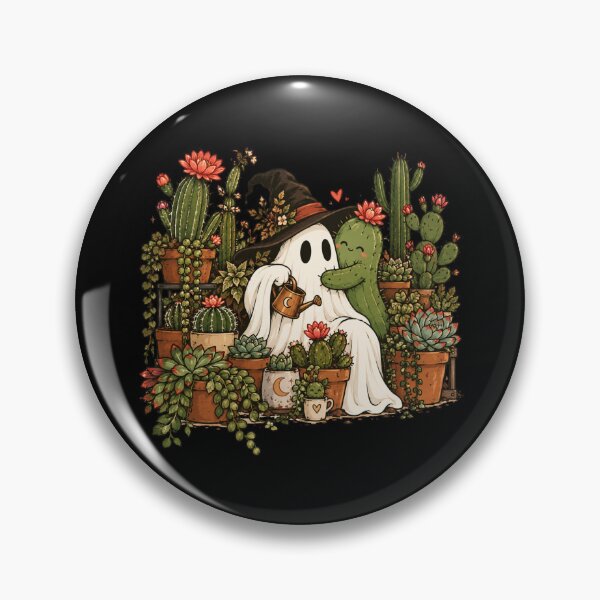 Item preview, Ghost & Cactus Garden - Spooky Witchy Succulent Plant Lover designed and sold by sekrecja.