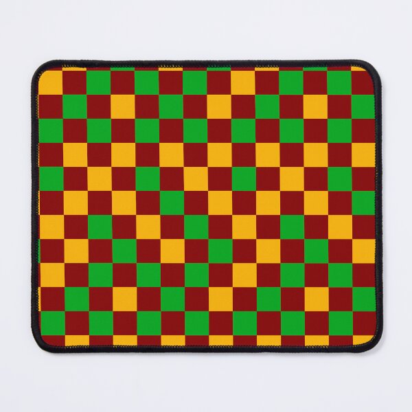 Item preview, Green And Yellow On Red Checkered Pattern designed and sold by PatternTitan.