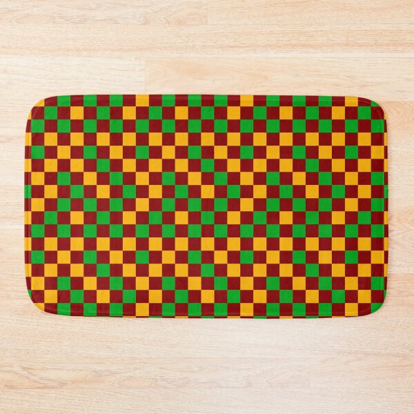 Item preview, Green And Yellow On Red Checkered Pattern   designed and sold by PatternTitan.