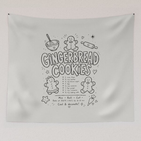 Item preview, Gingerbread Cookies Recipe Funny Christmas Design designed and sold by RR-Arts.