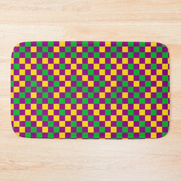 Item preview, Green And Yellow On Purple Checkered Pattern   designed and sold by PatternTitan.