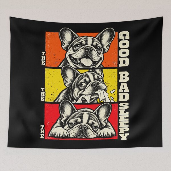 Item preview, French Bulldog - The Good, The Bad, The Sleepy designed and sold by inkstyl.