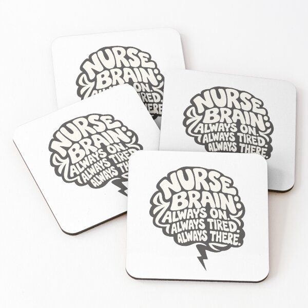Item preview, Nurse Brain Always On Always Tired Always There – Funny Nurse Pin RN Gift designed and sold by KiwyStudio.
