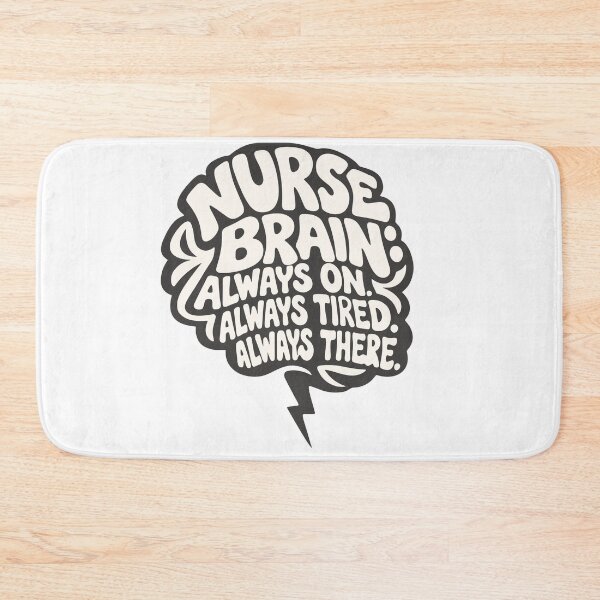 Item preview, Nurse Brain Always On Always Tired Always There – Funny Nurse Pin RN Gift designed and sold by KiwyStudio.