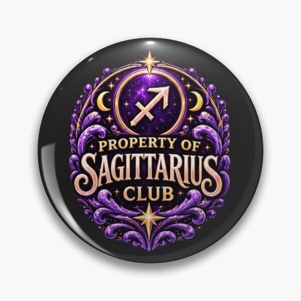Item preview, Property of Sagittarius Club – Purple Celestial Zodiac Astrology Design designed and sold by MetaModel Editions.