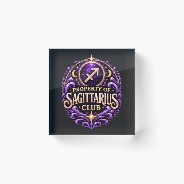 Item preview, Property of Sagittarius Club – Purple Celestial Zodiac Astrology Design designed and sold by MetaModel Editions.