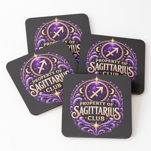 Item preview, Property of Sagittarius Club – Purple Celestial Zodiac Astrology Design designed and sold by MetaModel Editions.