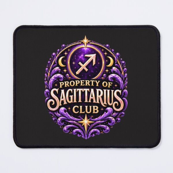 Item preview, Property of Sagittarius Club – Purple Celestial Zodiac Astrology Design designed and sold by MetaModel Editions.