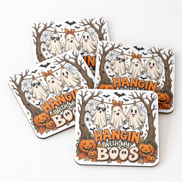 Item preview, Hanging With My Boos Halloween Ghosts Pumpkins Cute Spooky Autumn designed and sold by Rtcraftani.