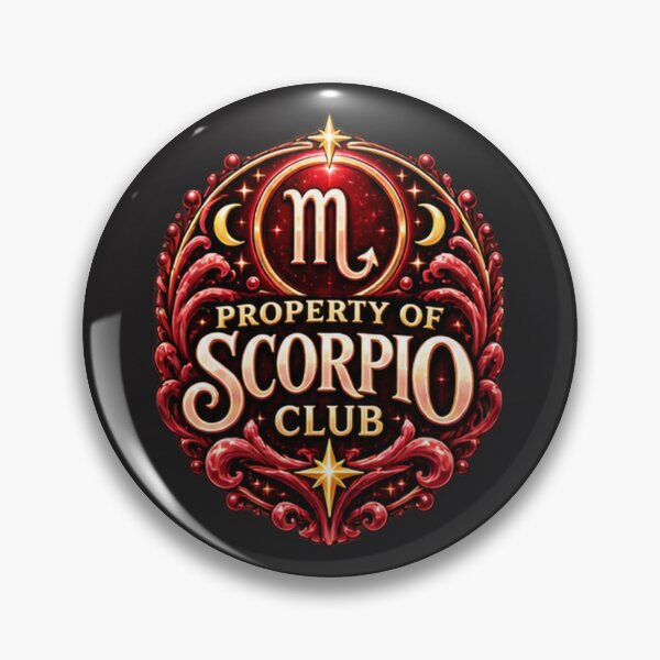 Item preview, Property of Scorpio Club – Dark Celestial Scorpio Zodiac Astrology Design designed and sold by MetaModel Editions.