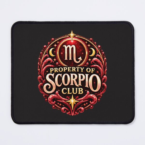 Item preview, Property of Scorpio Club – Dark Celestial Scorpio Zodiac Astrology Design designed and sold by MetaModel Editions.