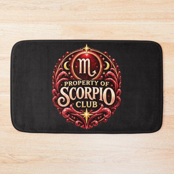 Item preview, Property of Scorpio Club – Dark Celestial Scorpio Zodiac Astrology Design designed and sold by MetaModel Editions.