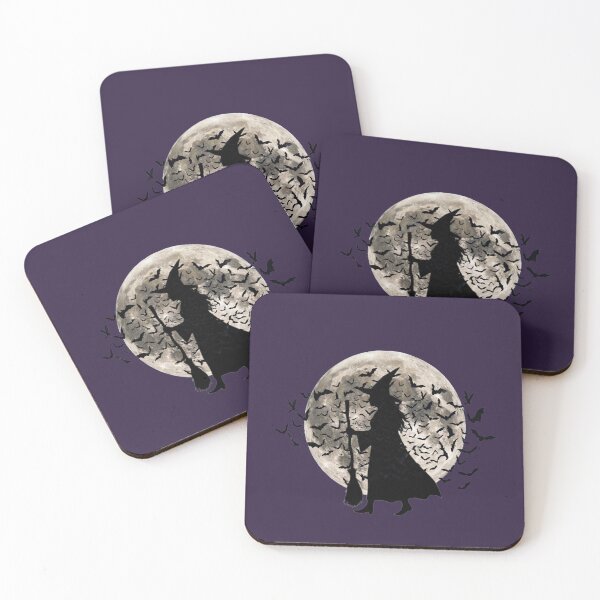 Item preview, Witch Silhouette Under Full Moon and Bats designed and sold by MilalliandCo.