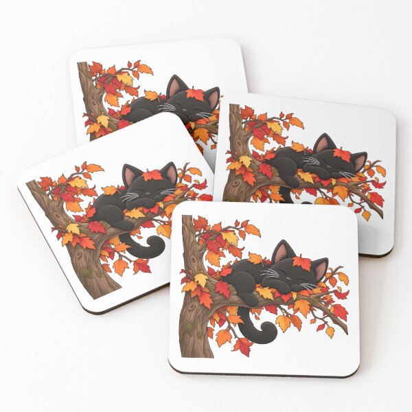 Item preview, Sleeping Black Cat in Autumn Tree designed and sold by House Of Hauntlings.