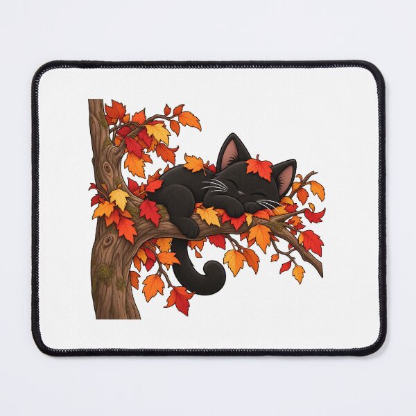 Item preview, Sleeping Black Cat in Autumn Tree designed and sold by House Of Hauntlings.