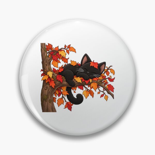 Item preview, Sleeping Black Cat in Autumn Tree designed and sold by Seasons & Reasons.