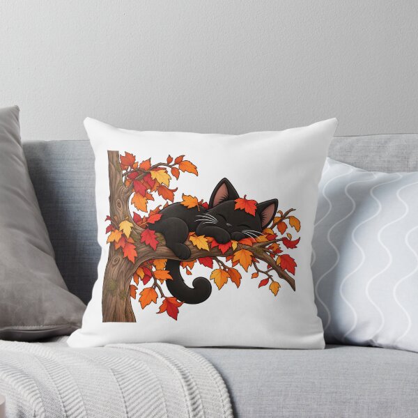 Item preview, Sleeping Black Cat in Autumn Tree designed and sold by House Of Hauntlings.