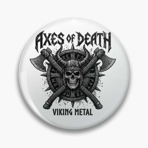 Item preview, Axes of Death Viking Metal Warrior Skull Norse Runes designed and sold by mulliere.