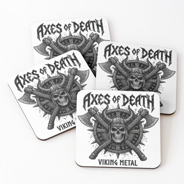 Item preview, Axes of Death Viking Metal Warrior Skull Norse Runes designed and sold by mulliere.