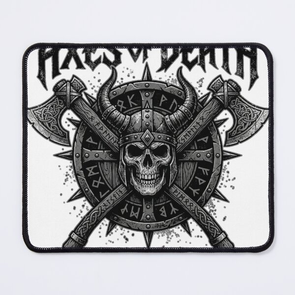Item preview, Axes of Death Viking Metal Warrior Skull Norse Runes designed and sold by mulliere.