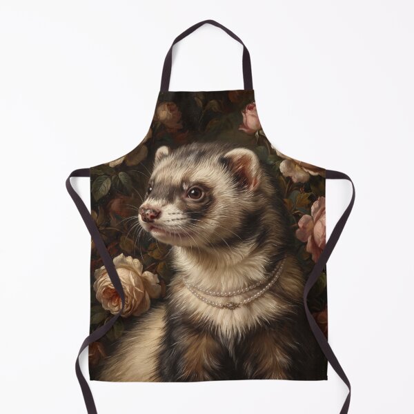 Item preview, Regal Ferret Portrait with Pearl Necklace designed and sold by Real Beast Art.