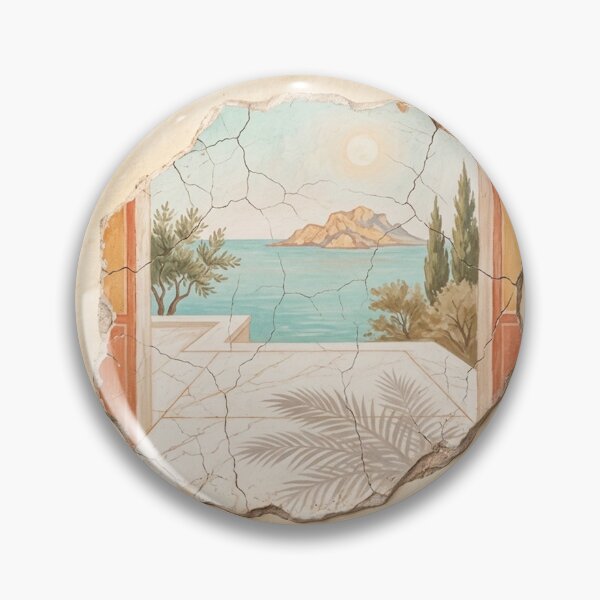 Item preview, Roman Villa Marble Terrace - Ancient Mediterranean Fresco designed and sold by codex antique.