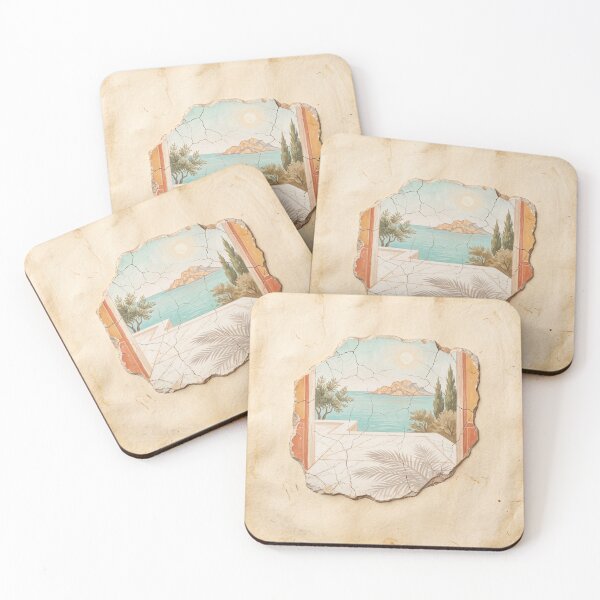 Item preview, Roman Villa Marble Terrace - Ancient Mediterranean Fresco designed and sold by codex antique.