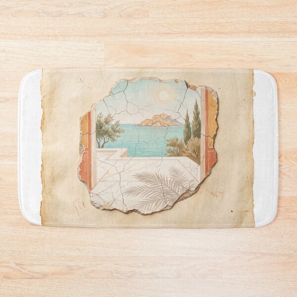 Item preview, Roman Villa Marble Terrace - Ancient Mediterranean Fresco designed and sold by codex antique.