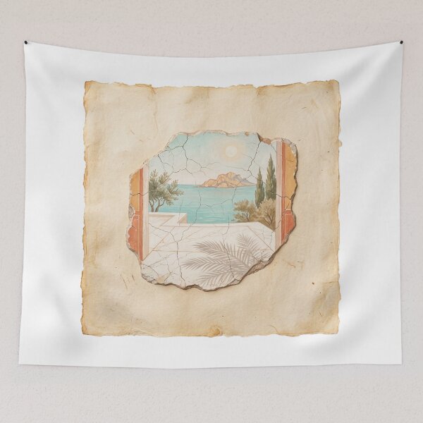 Item preview, Roman Villa Marble Terrace - Ancient Mediterranean Fresco designed and sold by codex antique.
