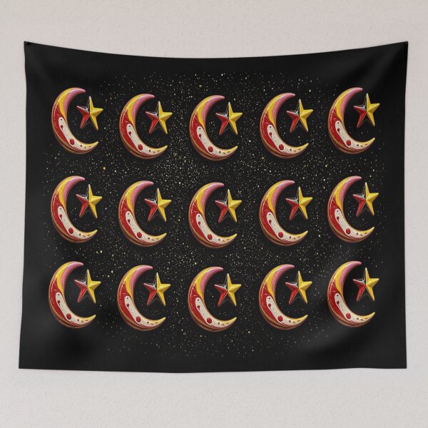 Item preview, Mystic Golden Heart with Crescent and Star Art designed and sold by Breezes-of-Ida.