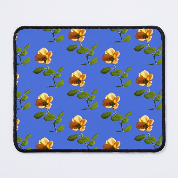 Item preview, Orange Rose with green leaves - blue sky background - floral art - natural beauty - garden flowers designed and sold by WolfRaven Photography .