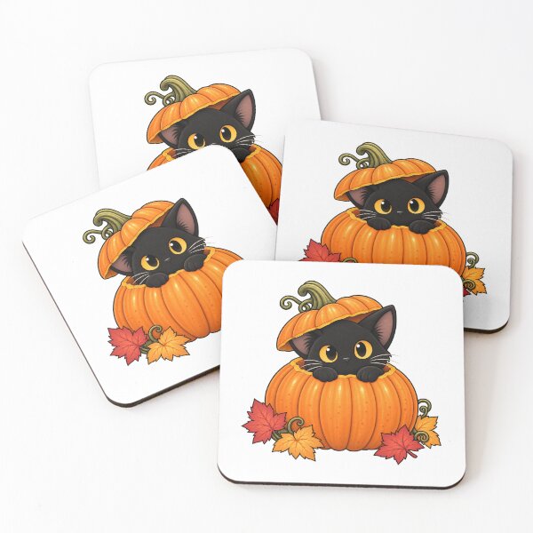 Item preview, Cute Black Cat in Pumpkin designed and sold by House Of Hauntlings.