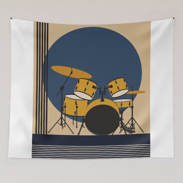Item preview, Drum Set Art Print, Bauhaus Drummer Print, Jazz Music Art, Drummer Gift, Mid Century Modern Music Print, Percussion Decor, Music Room Art designed and sold by Studio pod Burom.