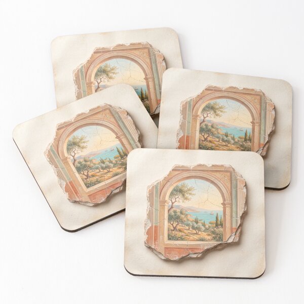 Item preview, Roman Triclinium Olive Tree - Ancient Fresco Art designed and sold by codex antique.