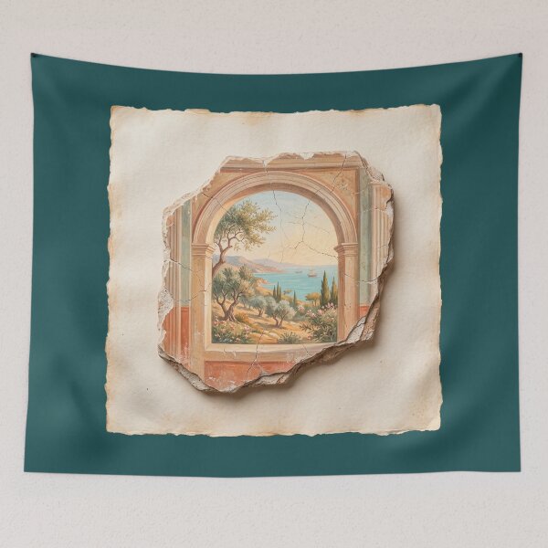 Item preview, Roman Triclinium Olive Tree - Ancient Fresco Art designed and sold by codex antique.