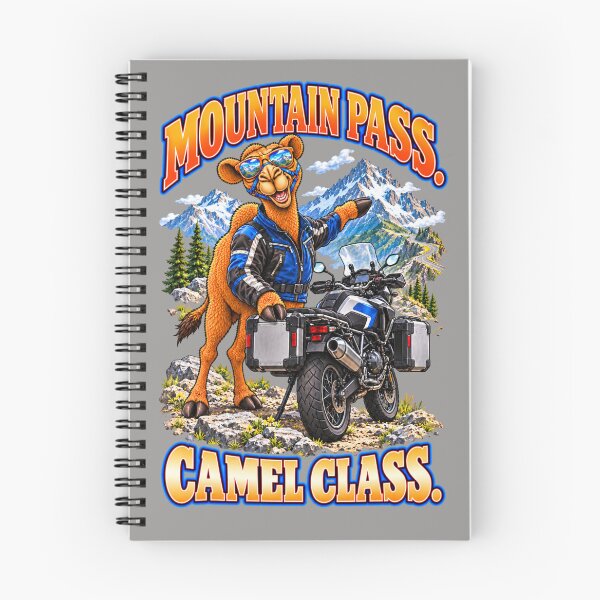 Artikelvorschau, Bergpass. Kamelklasse – Lustiges Kamel-Biker-T-Shirt – Lustiges Kamel-T-Shirt mit Tiermotiv entworfen und verkauft von Camel & Quirk.