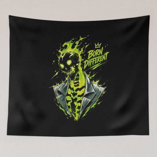 Item preview, Toxic Green Fire Skeleton Born Different Graphic designed and sold by Munib302.
