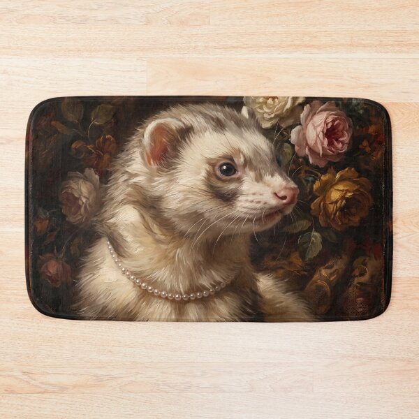 Item preview, Regal Ferret Portrait with Pearl Choker designed and sold by Real Beast Art.
