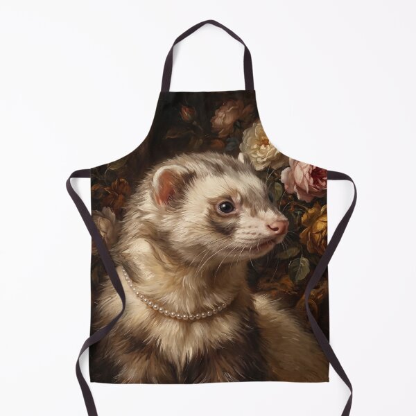 Item preview, Regal Ferret Portrait with Pearl Choker designed and sold by Real Beast Art.