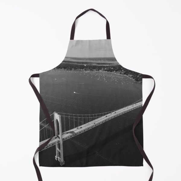 Item preview, Newport Bridge, Narragansett Bay, Rhode Island aerial bird's eye view panoramic black and white photograph designed and sold by Astrid Arkhangelsky.