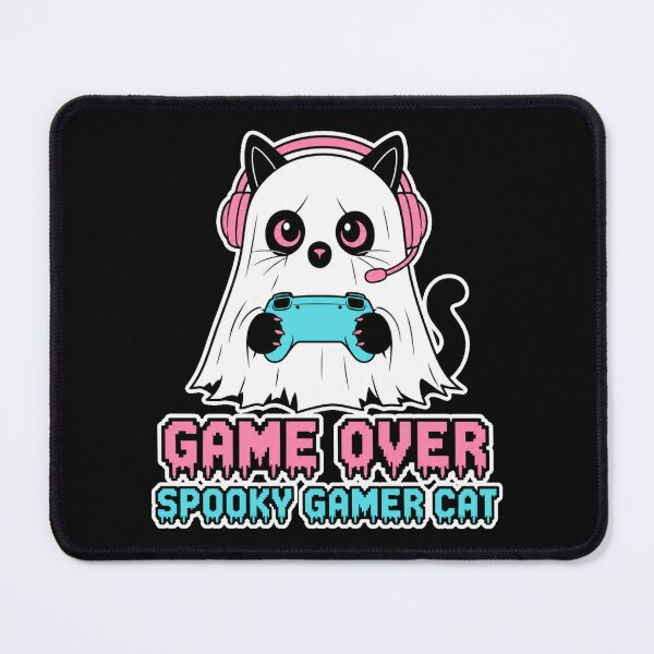 Item preview, Game Over Spooky Gamer Cat Halloween Shirt designed and sold by digital.stickerperso.com.