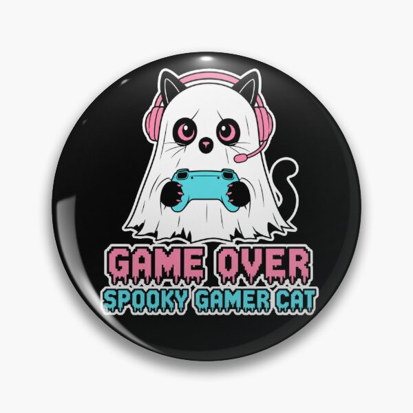 Item preview, Game Over Spooky Gamer Cat Halloween Shirt designed and sold by digital.stickerperso.com.