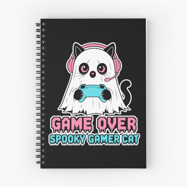 Item preview, Game Over Spooky Gamer Cat Halloween Shirt designed and sold by digital.stickerperso.com.