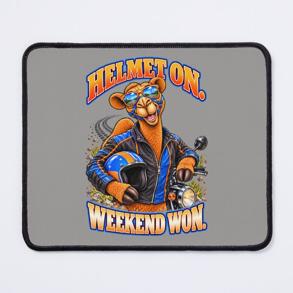 Item preview, Helmet On. Weekend Won – Funny Camel Biker T-Shirt – Funny Camel T-Shirt Animal Graphic Camel T-Shirt designed and sold by Camel & Quirk.