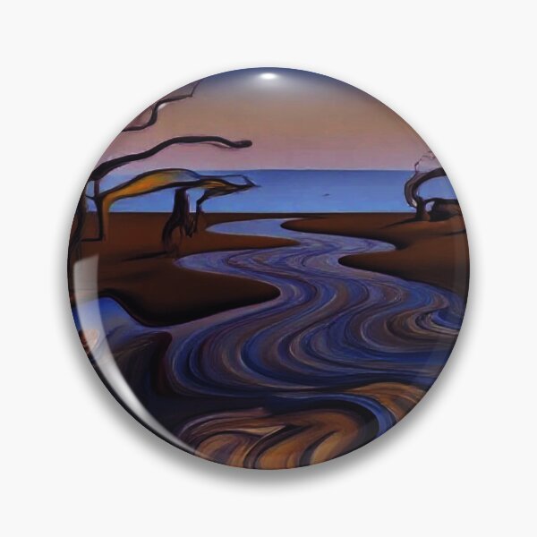 Item preview, Surreal River Landscape - Dali Style Melting Horizon Artworksu designed and sold by BLUESKY11a.