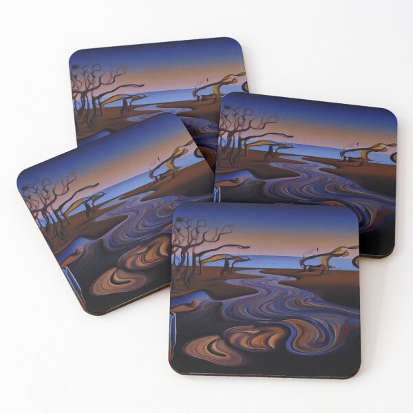 Item preview, Surreal River Landscape - Dali Style Melting Horizon Artworksu designed and sold by BLUESKY11a.