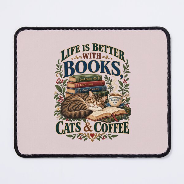 Item preview, Being Is Better With Books, Feline-Friends and Coffee Drinks designed and sold by taiche.