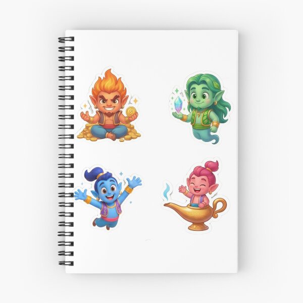 Item preview, Cute Elemental Genie Spirits Sticker Pack designed and sold by WhimsicalStudioArt.