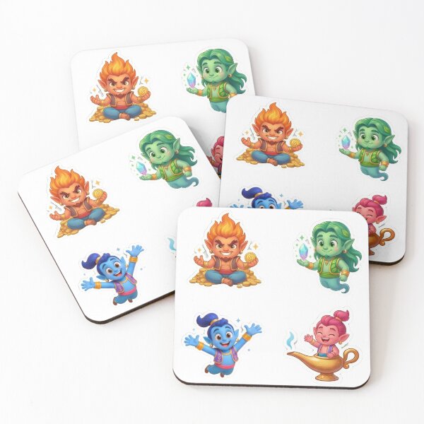 Item preview, Cute Elemental Genie Spirits Sticker Pack designed and sold by WhimsicalStudioArt.
