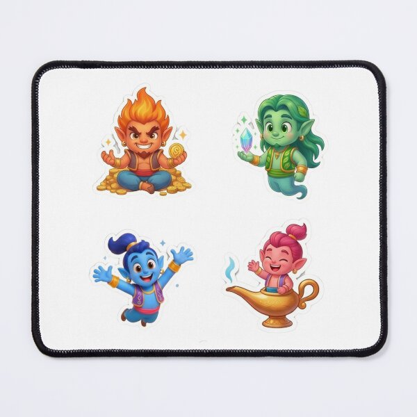 Item preview, Cute Elemental Genie Spirits Sticker Pack designed and sold by WhimsicalStudioArt.